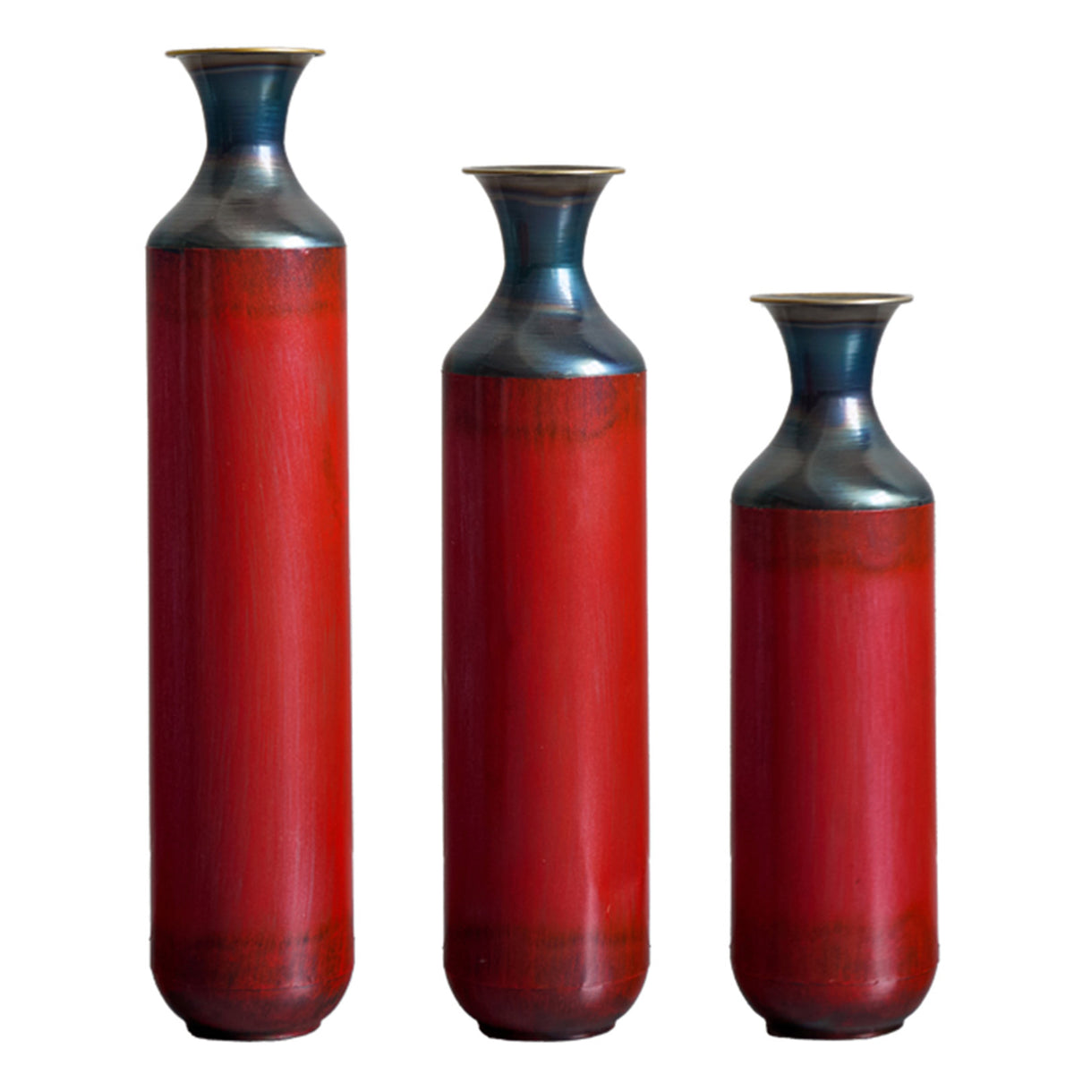Floor metal vase modern style decoration home droplet shaped white metal vase 3-piece set gorgeous home decoration large, glazed metal vase