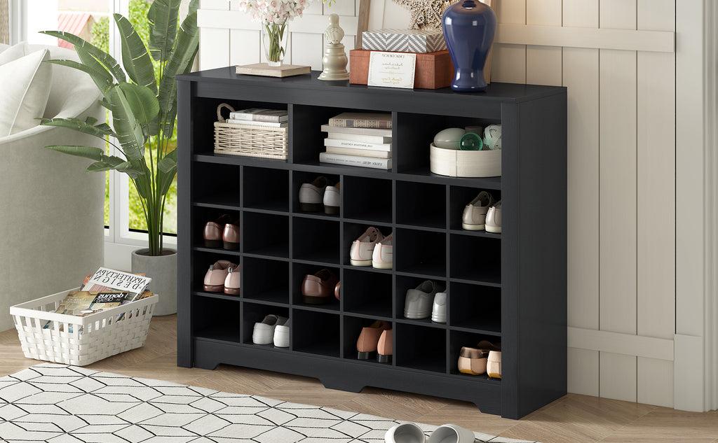 24-shoe cubby storage cabinet living room setting