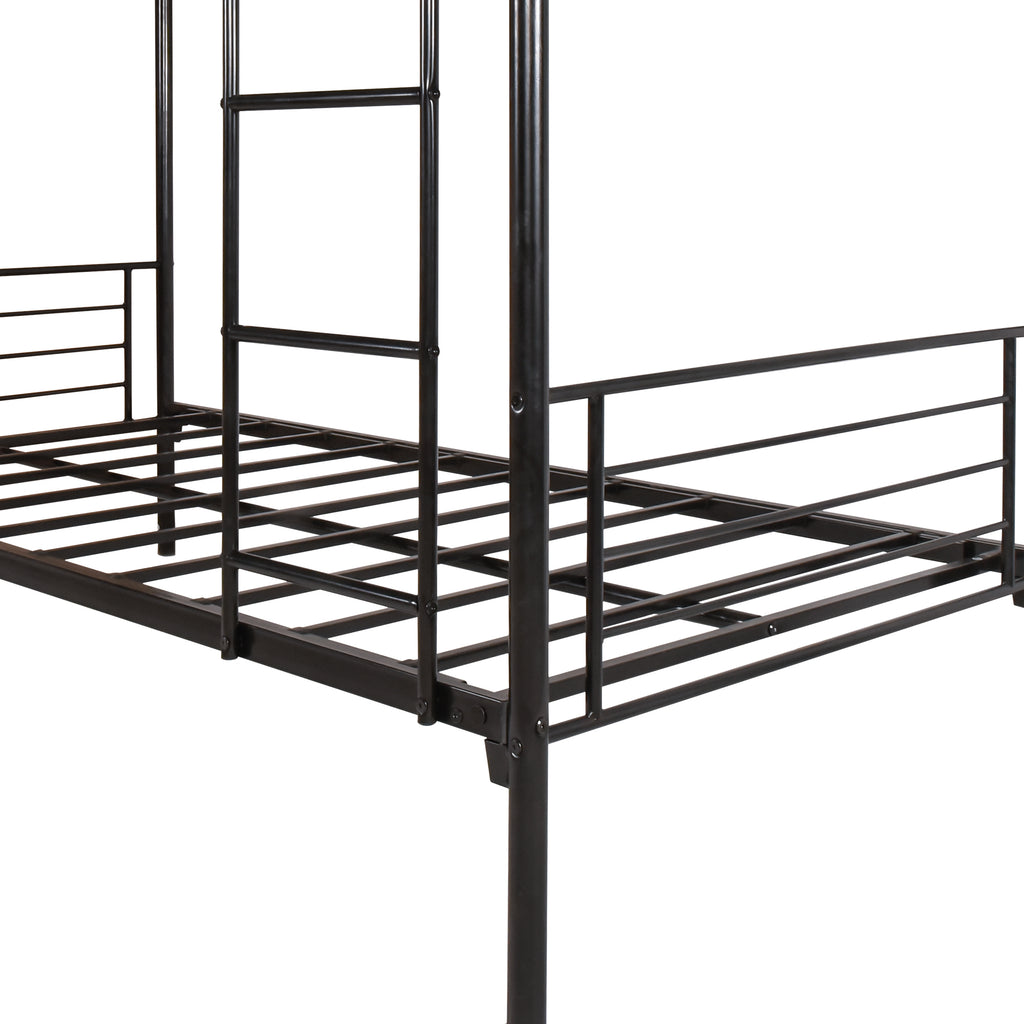 Twin-over-twin metal bunk bed assembly and dimension reference