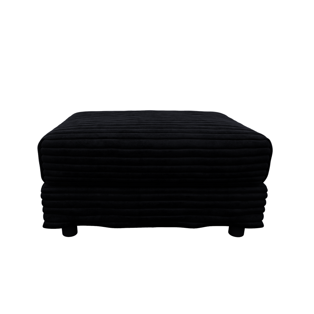 102.4 'Plush Corduroy 4-Seat Sofa,Modern Comfy Upholstered Sofa Cloud Couch,Deep Seat Couches with Soft Pillows and 3 Ottomans,Convertible Sofa Lounge Chair,Black(Old SKU:W1885S00287)