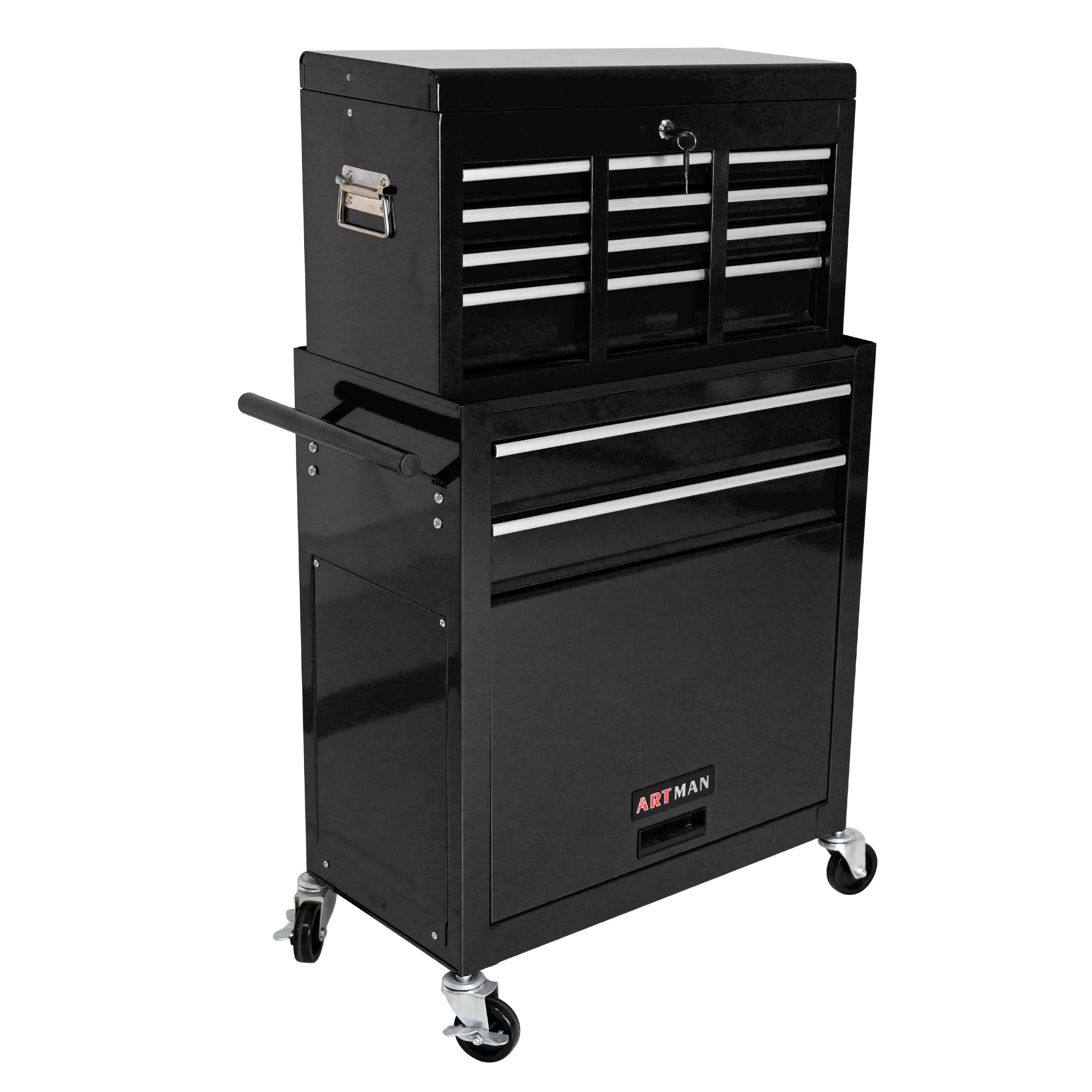 8-Drawer Rolling Tool Chest with Lock — Metal Tool Storage Cabinet
