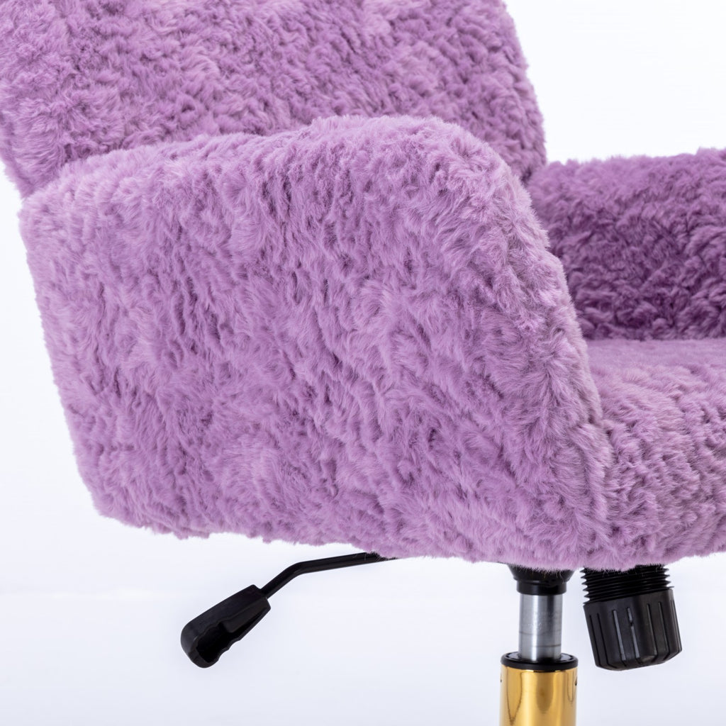 Reclining office chair violet velvet backrest detail