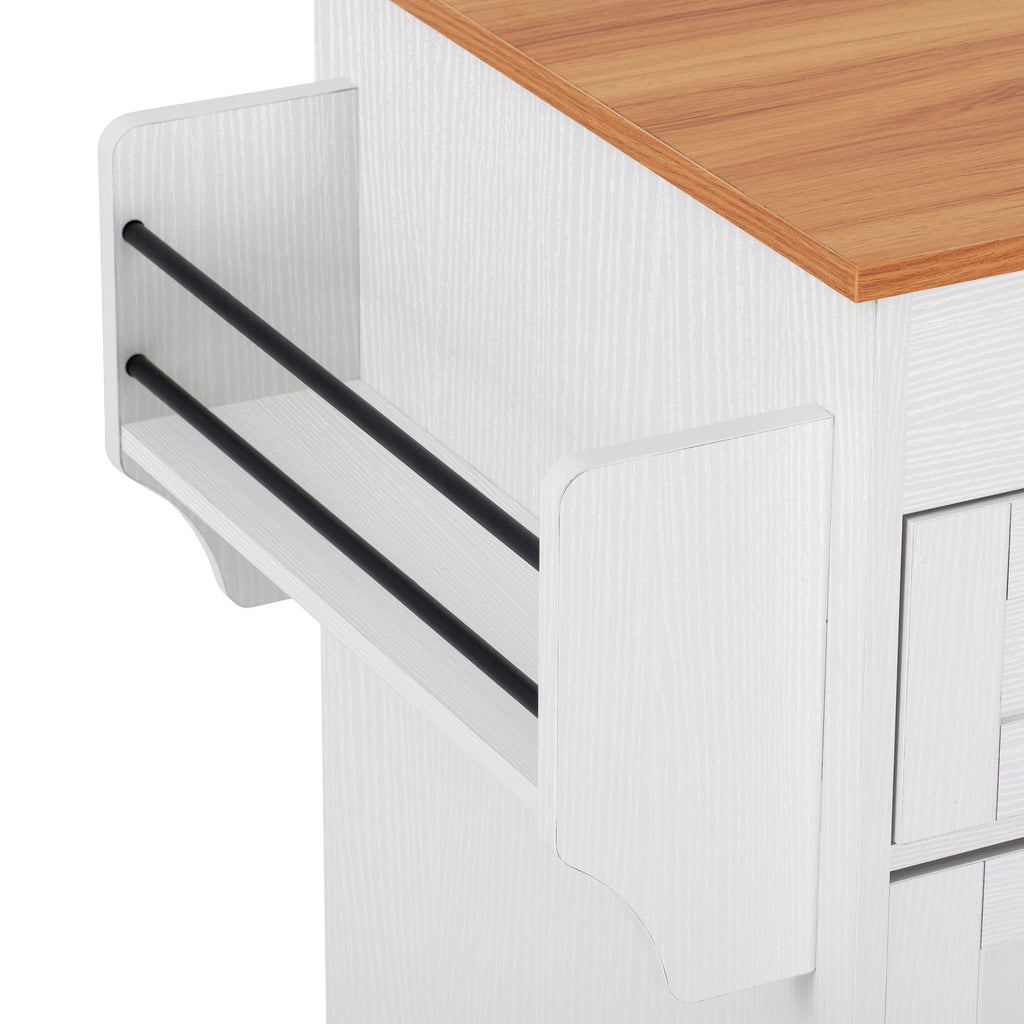 K&K 85.5' Kitchen Island with Extendable Dining Table, Kitchen Storage Table with 3 Side Open Shelves, Rolling Kitchen Island with Power Outlet, 3 Drawers, 2 Doors, for Kitchen, Dining Room, Black
