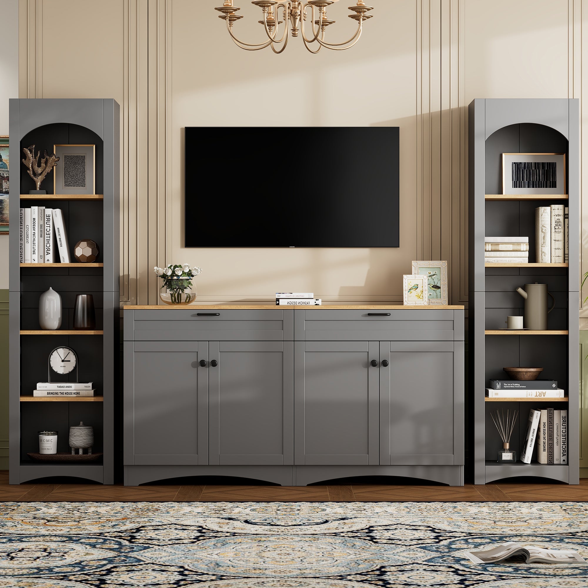 3-Piece Farmhouse Entertainment Center — for TVs Up to 70"