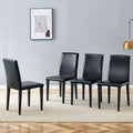 Four black PU dining chairs, simple and versatile, comfortable and accompanied. The exquisite and multifunctional dining chair has opened up a comfortable new experience. (4-piece set)W1151P263105