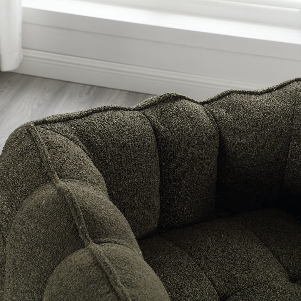 Bean bag with footstool in reading nook