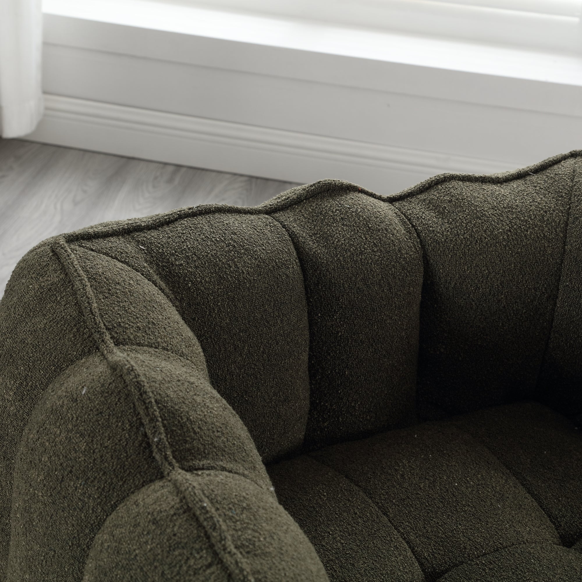 Bean bag with footstool in reading nook