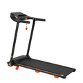 Black folding treadmill with incline — front view