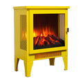 18 inch Freestanding Electric Fireplace Stove heater with 3D Flame effect,Lemon Yellow