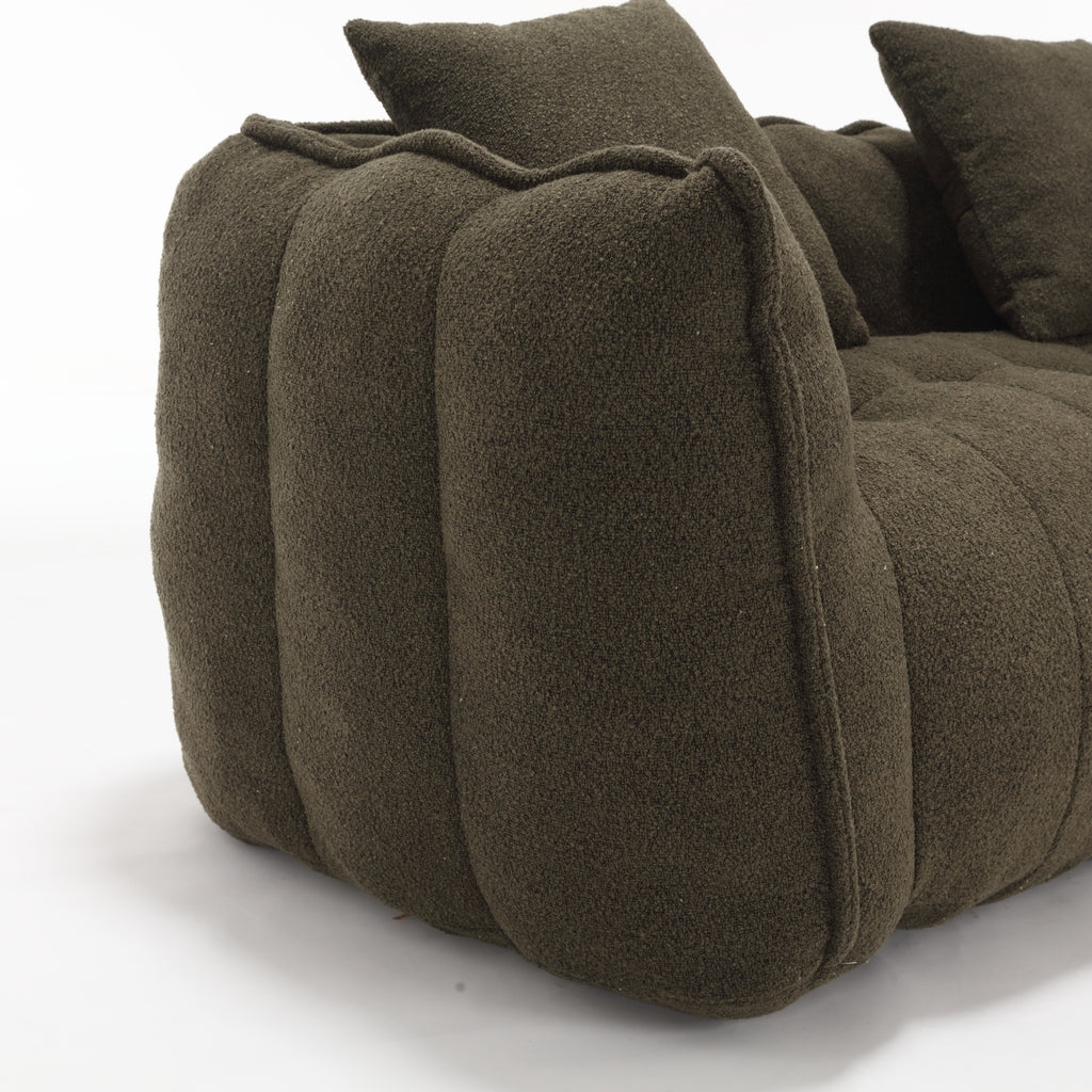 Comfortable olive green bean bag accent chair