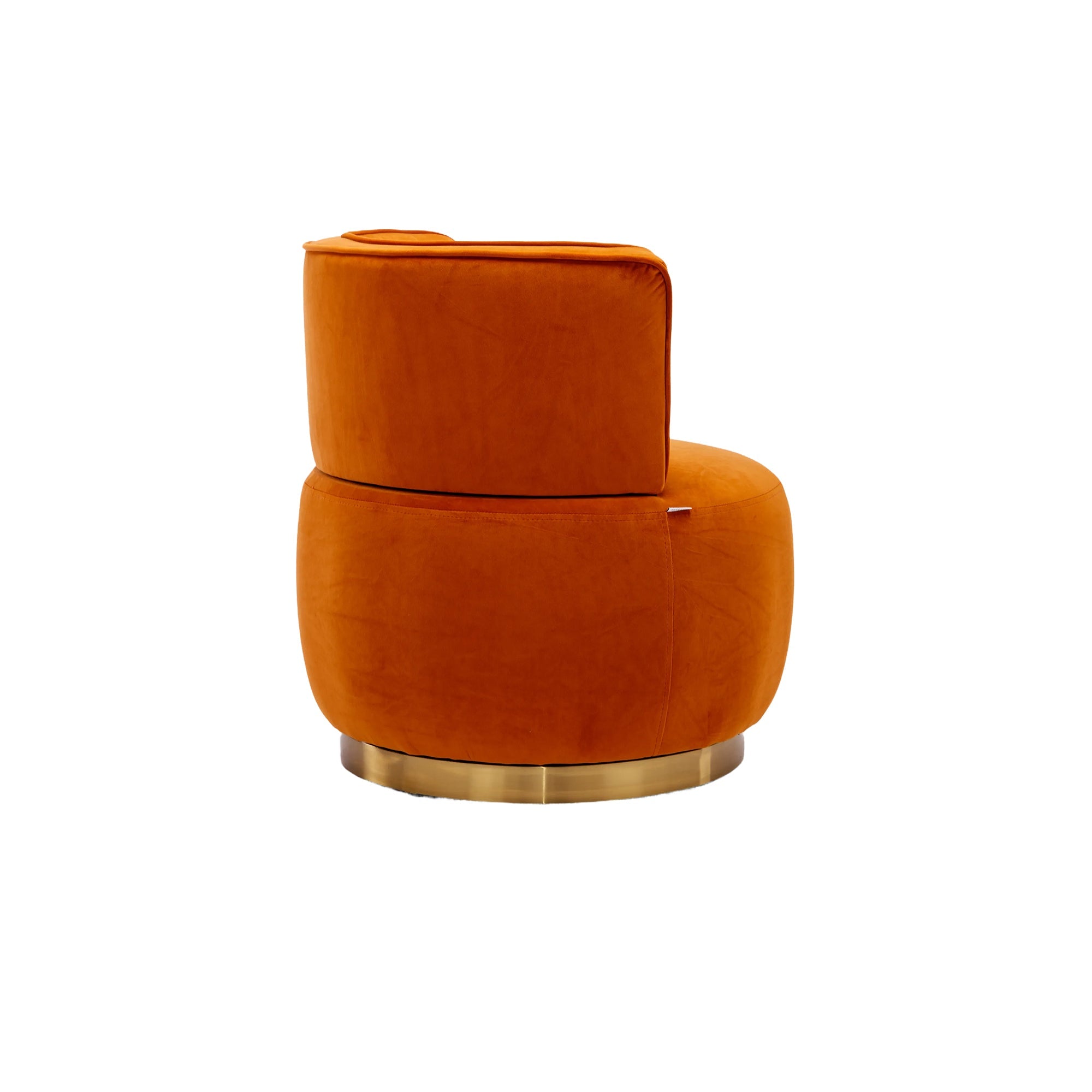 Velvet Swivel Barrel Chair — 360° Round Accent