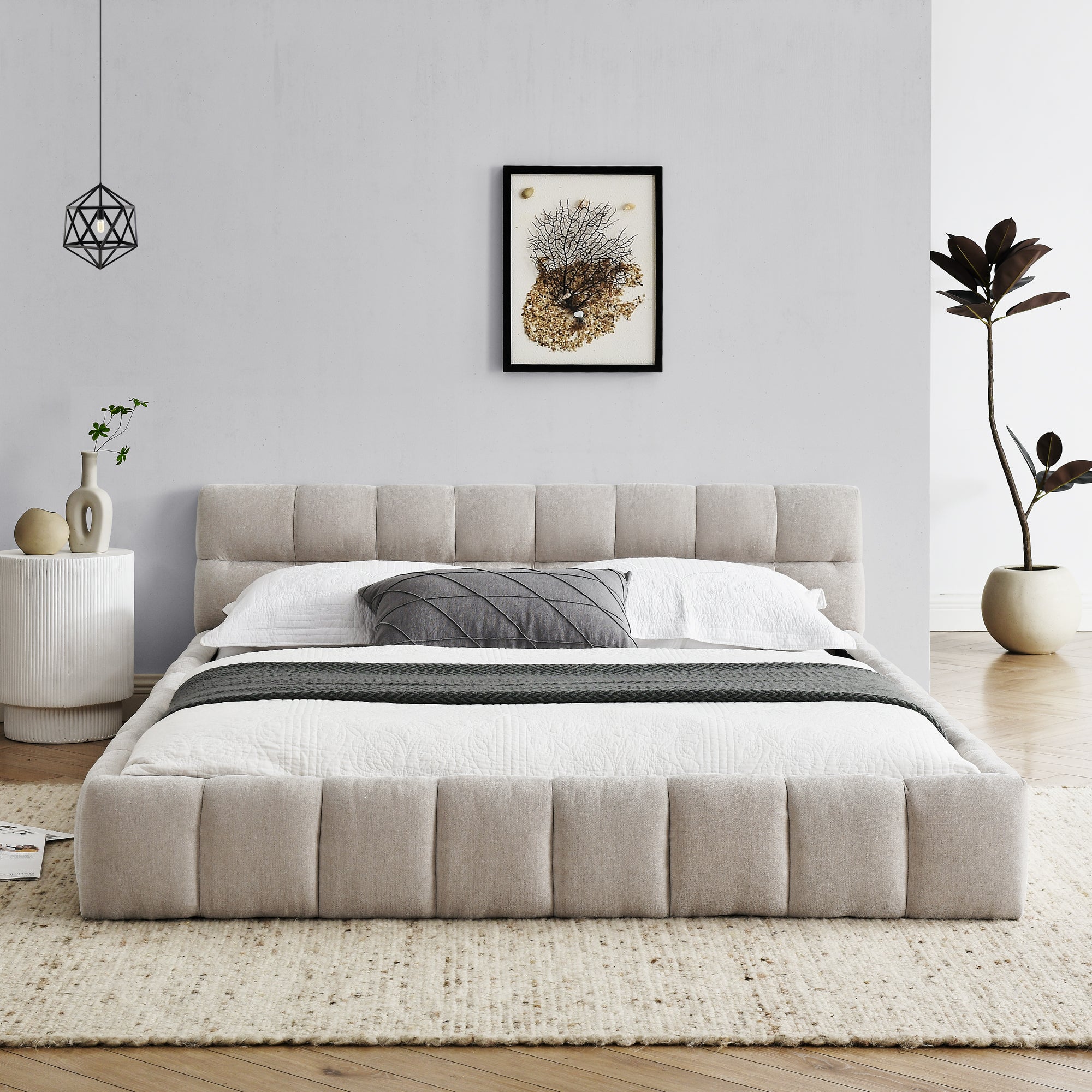 Queen platform bed side profile