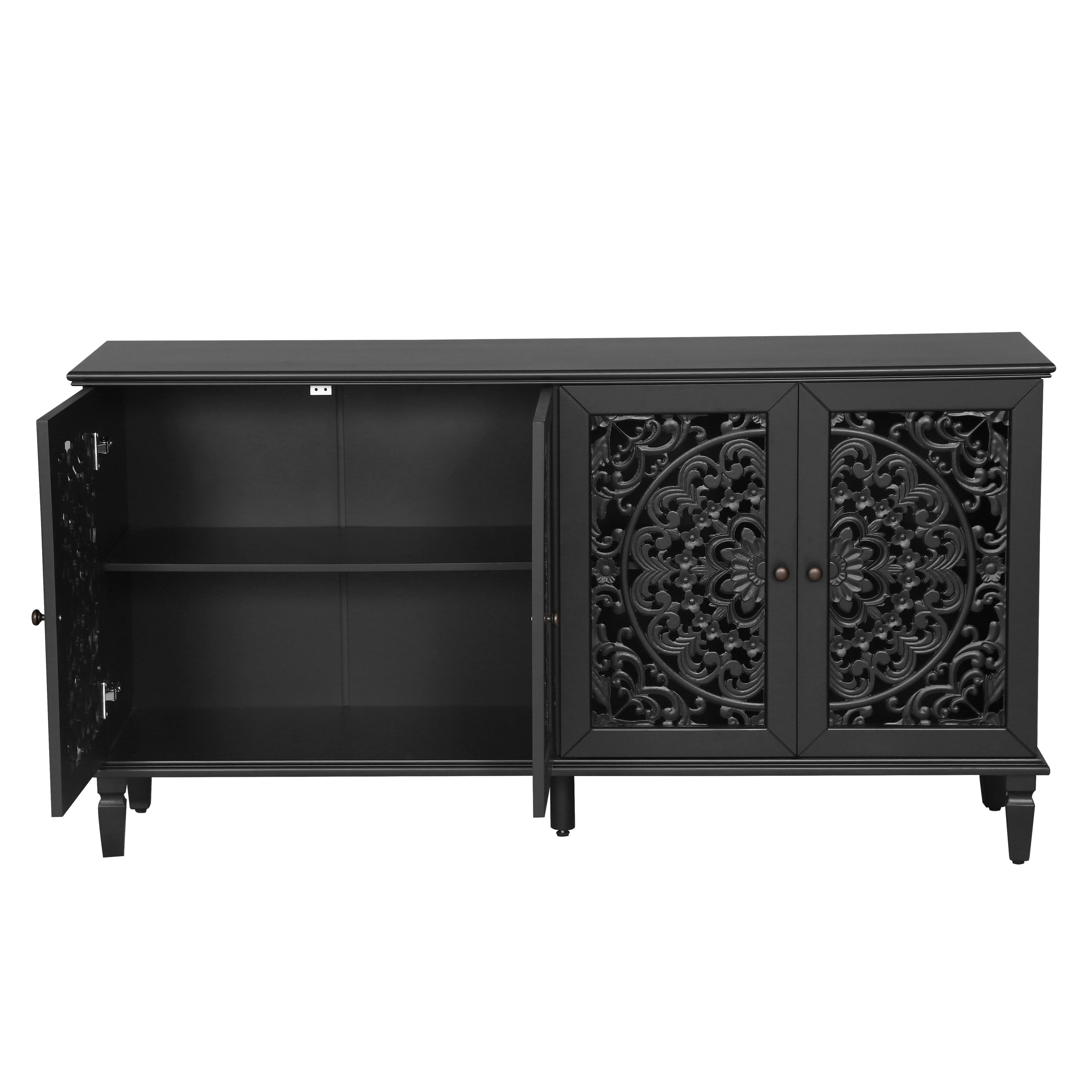 Antique black farmhouse sideboard entryway storage