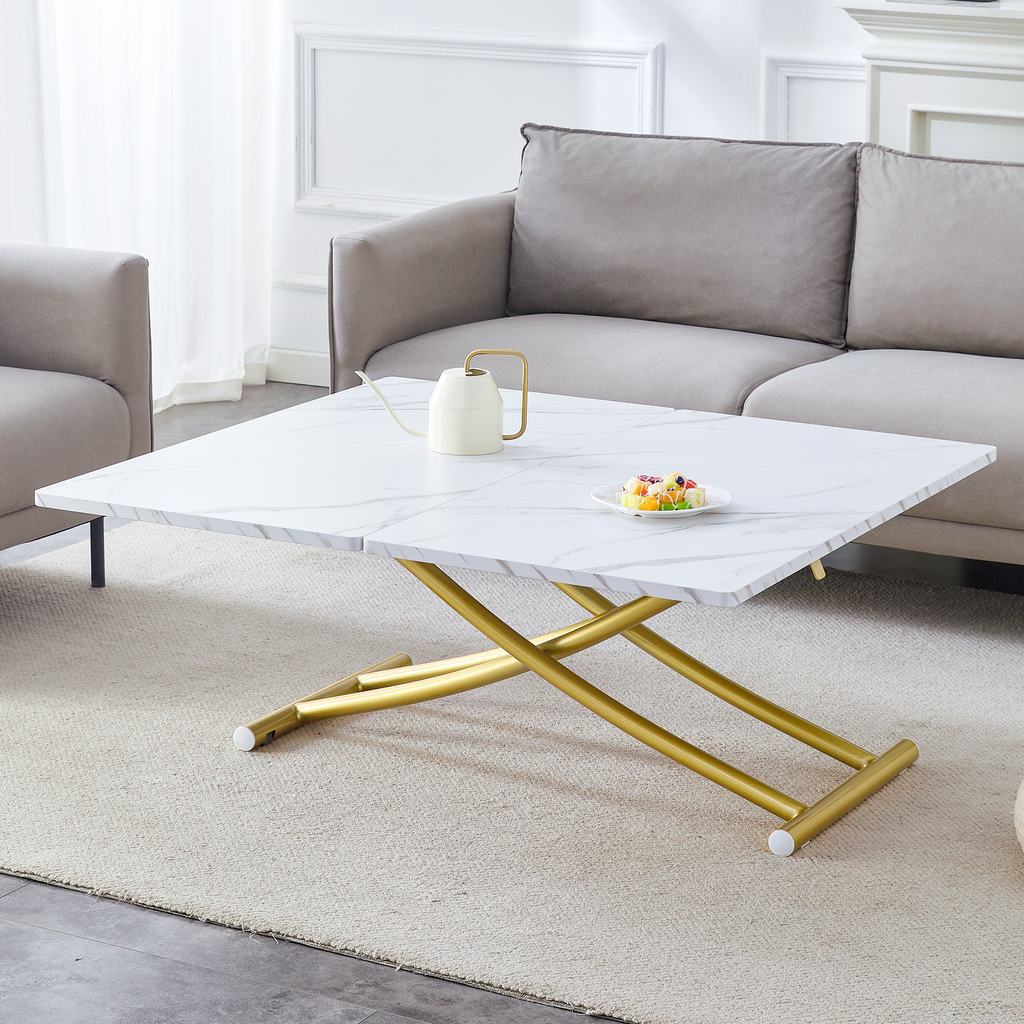Adjustable height folding table set as dining table
