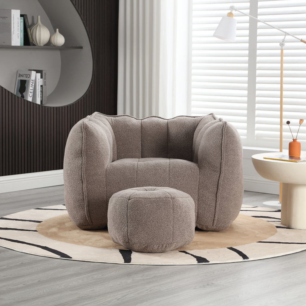 Comfortable coffee bean bag accent chair