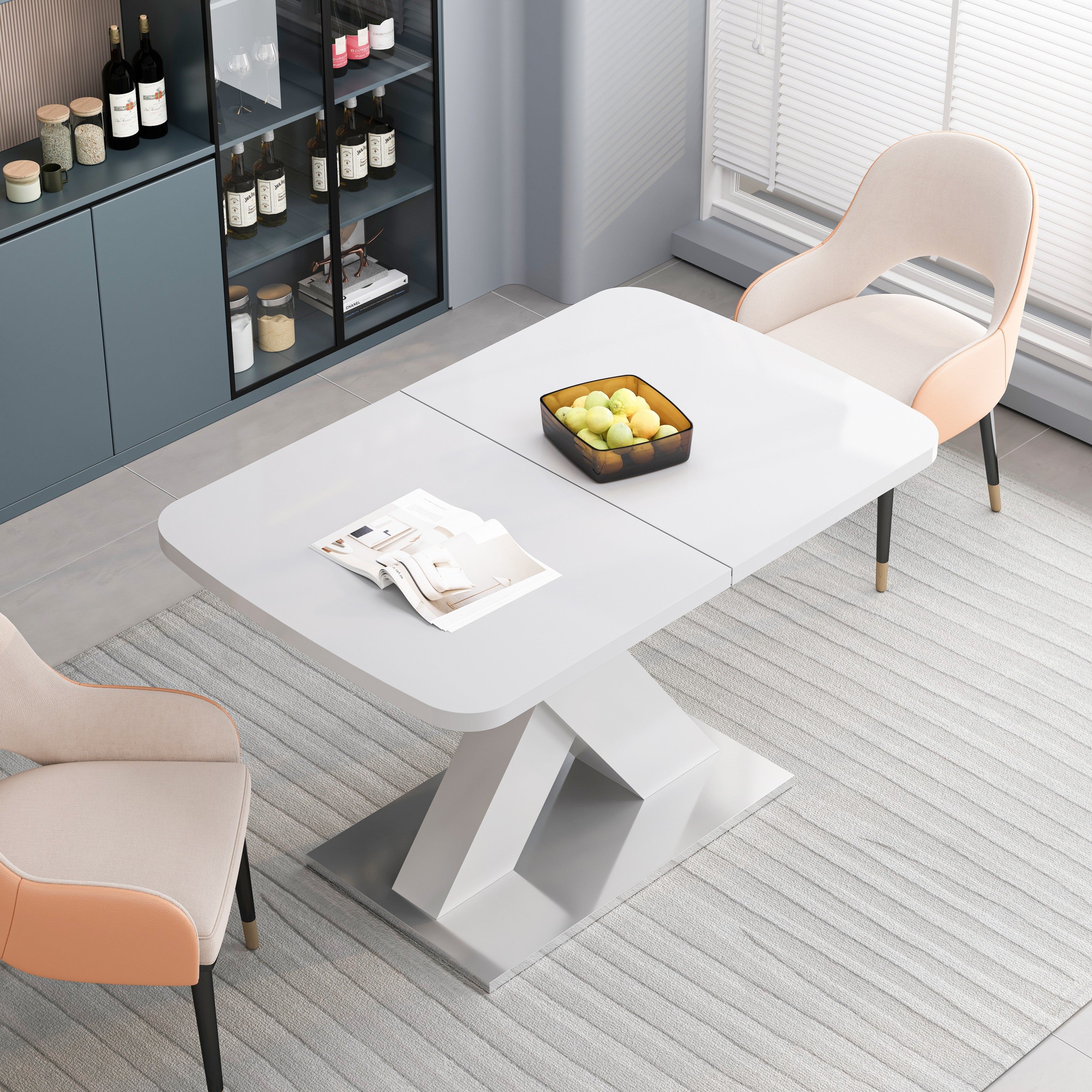 White MDF tabletop surface close-up