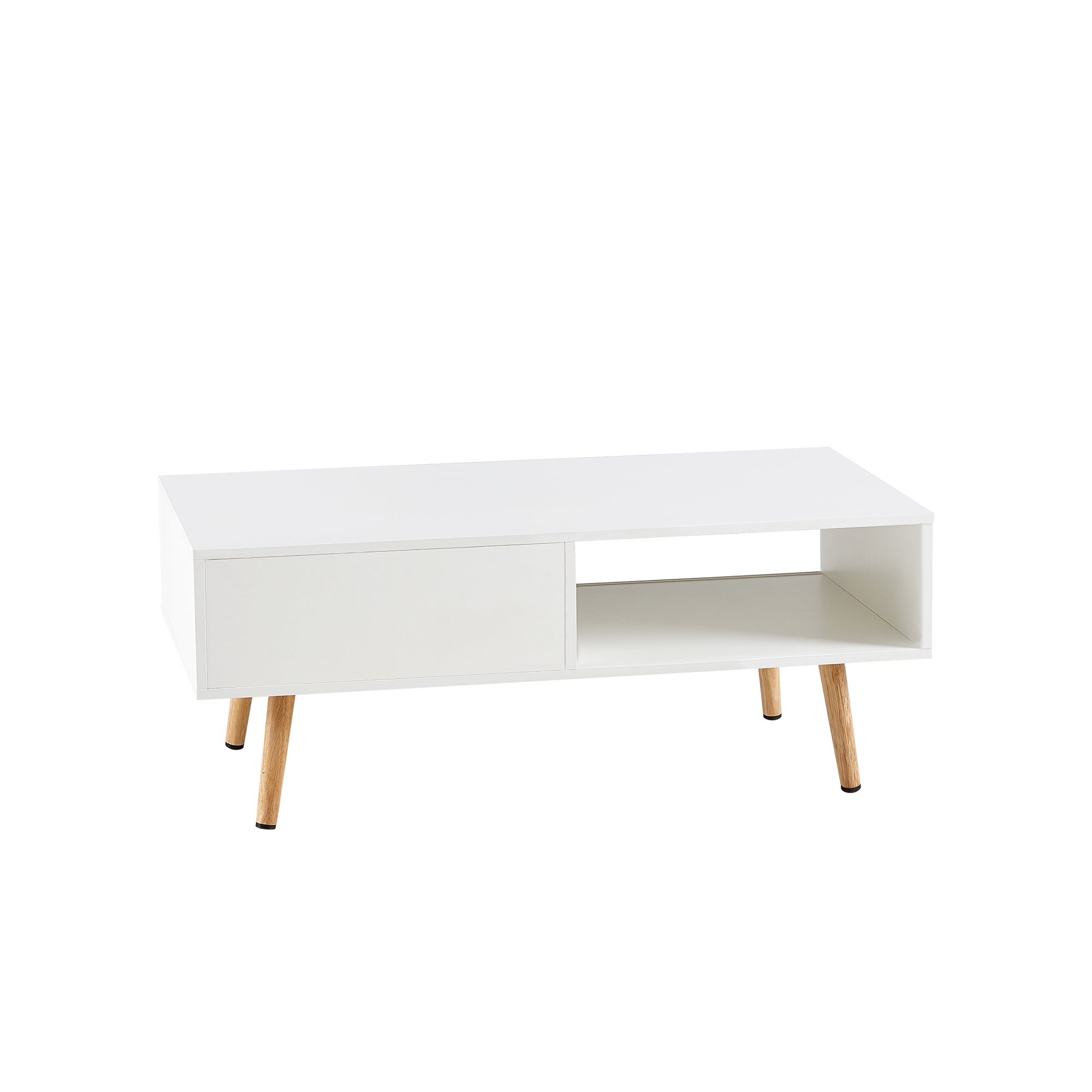 Rectangle center table white rattan weave door profile