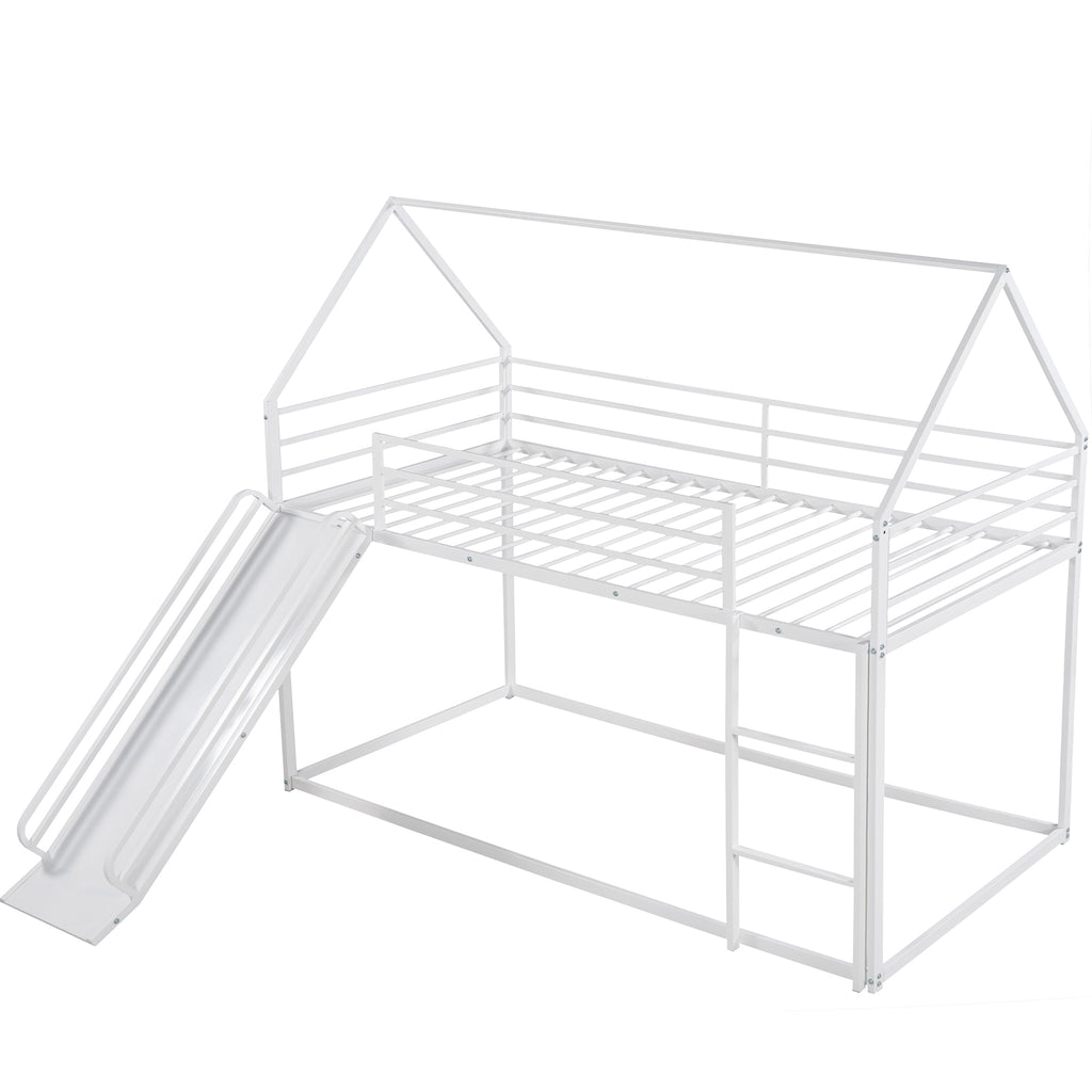 Twin house bunk bed playhouse roof design close-up