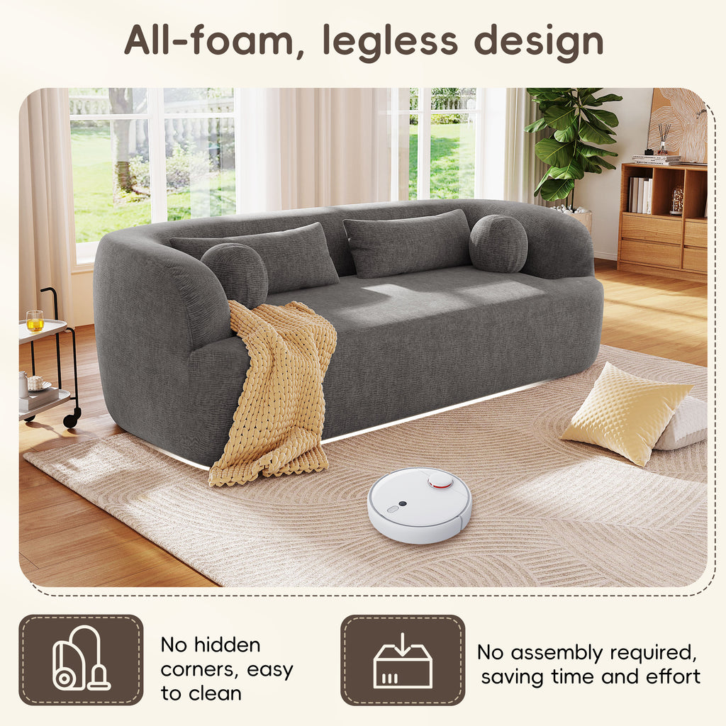 Compressed cloud sofa unboxing and expansion