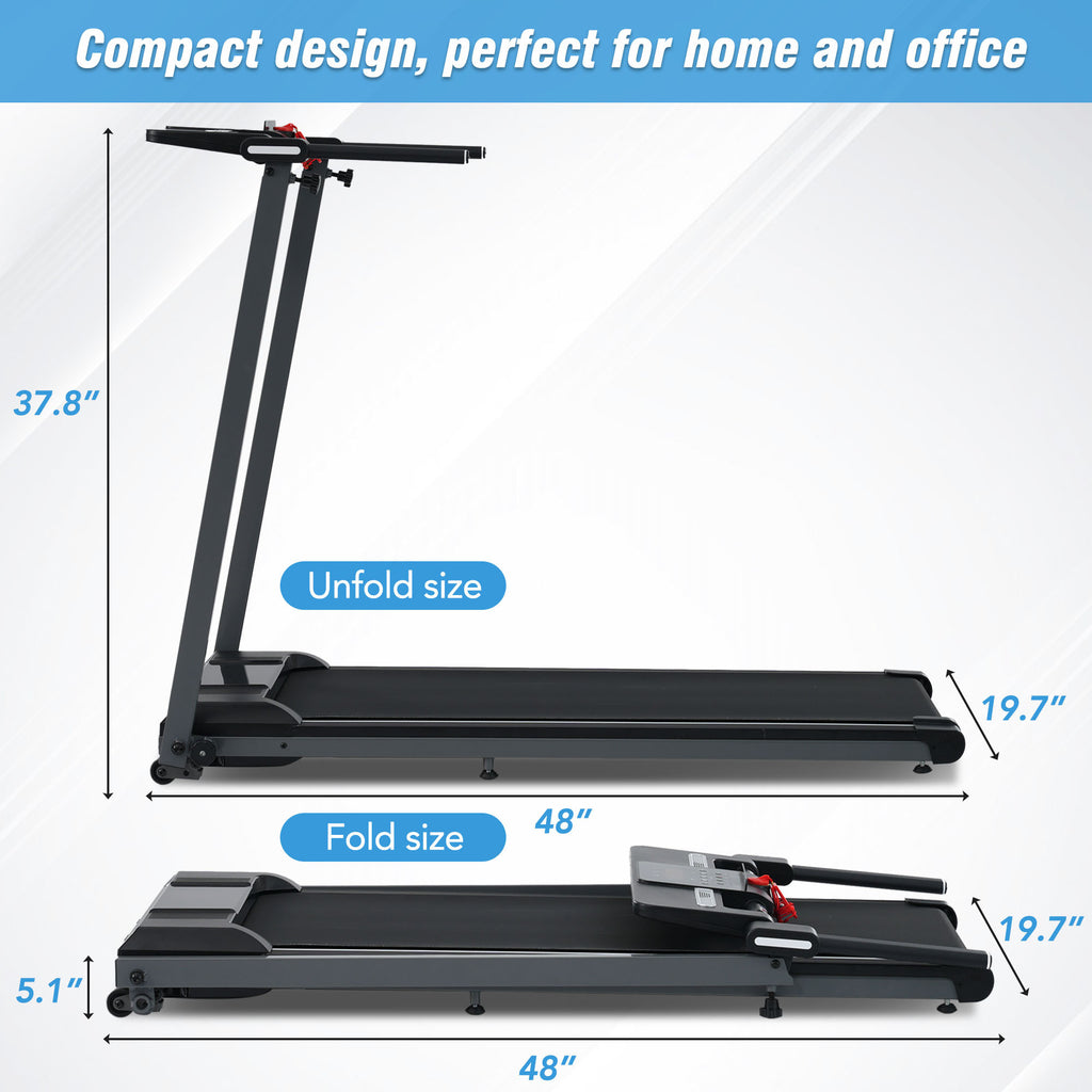 Black walking pad treadmill remote speed control feature