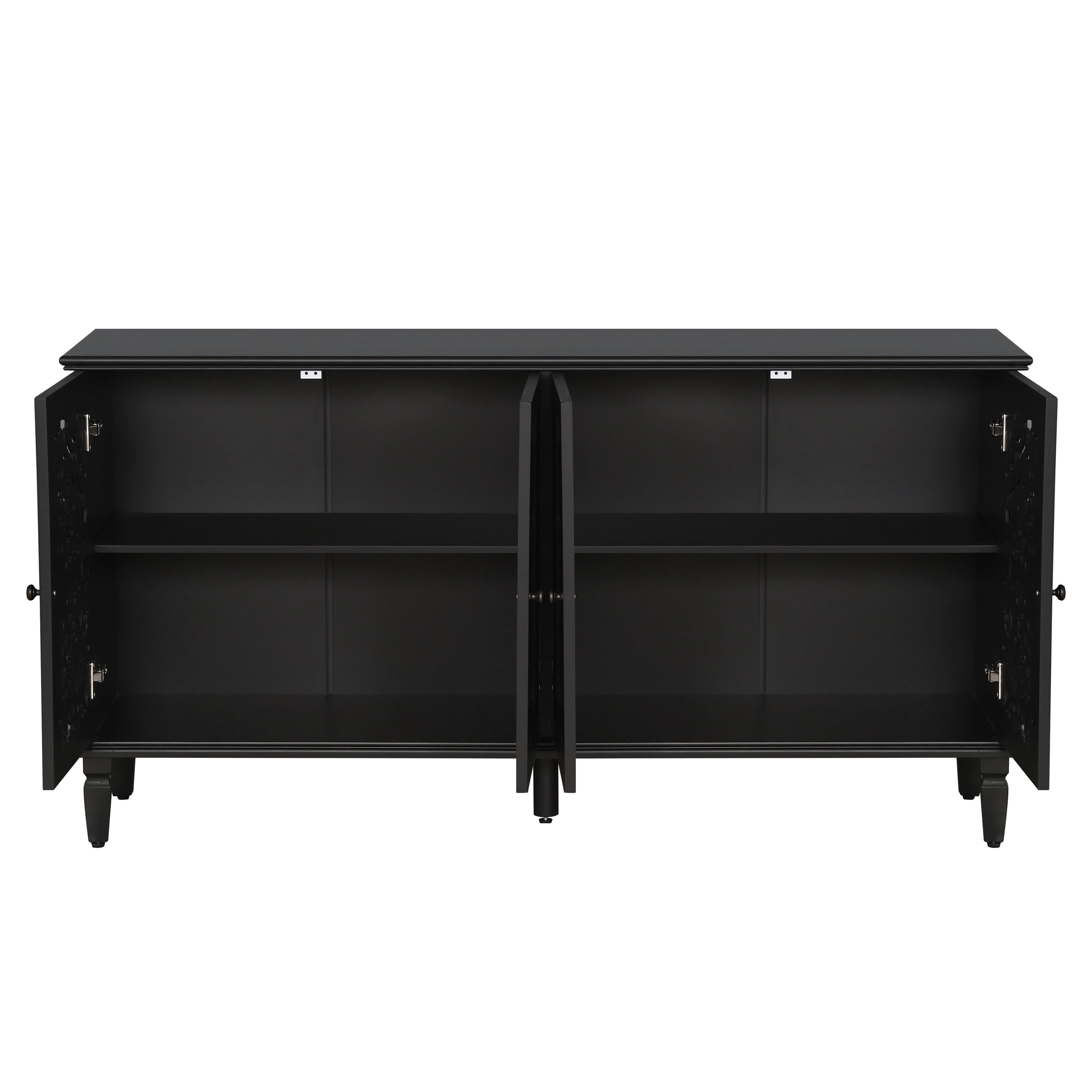 Buffet cabinet antique glaze finish wood detail