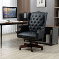 Executive Office Chair Comfortable Desk Chair - Ergonomic Design - Thick Padded Seat and Backrest - PU Leather Desk Chair with Smooth Glide Caster Wheels, 1 Pack Black