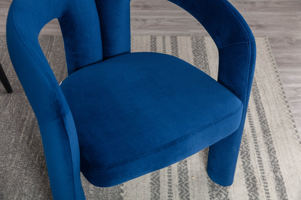Velvet Barrel Accent Chair Set of 2 — Wood Legs