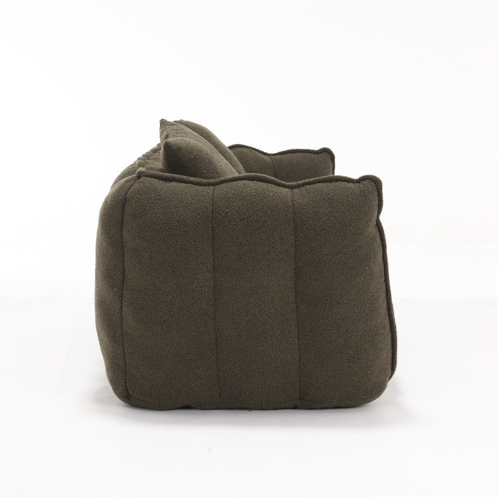 Chenille bean bag with armrests — room photo