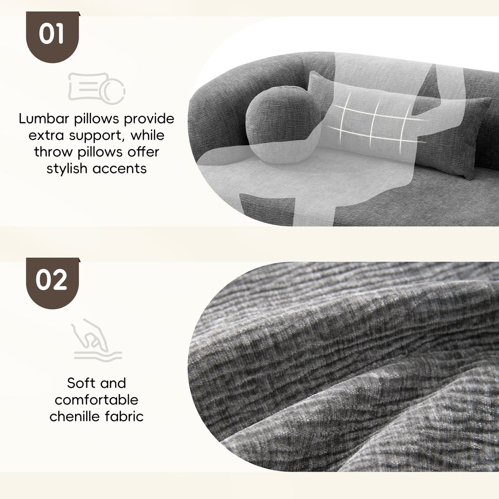 Three-seater boneless sofa with included pillows