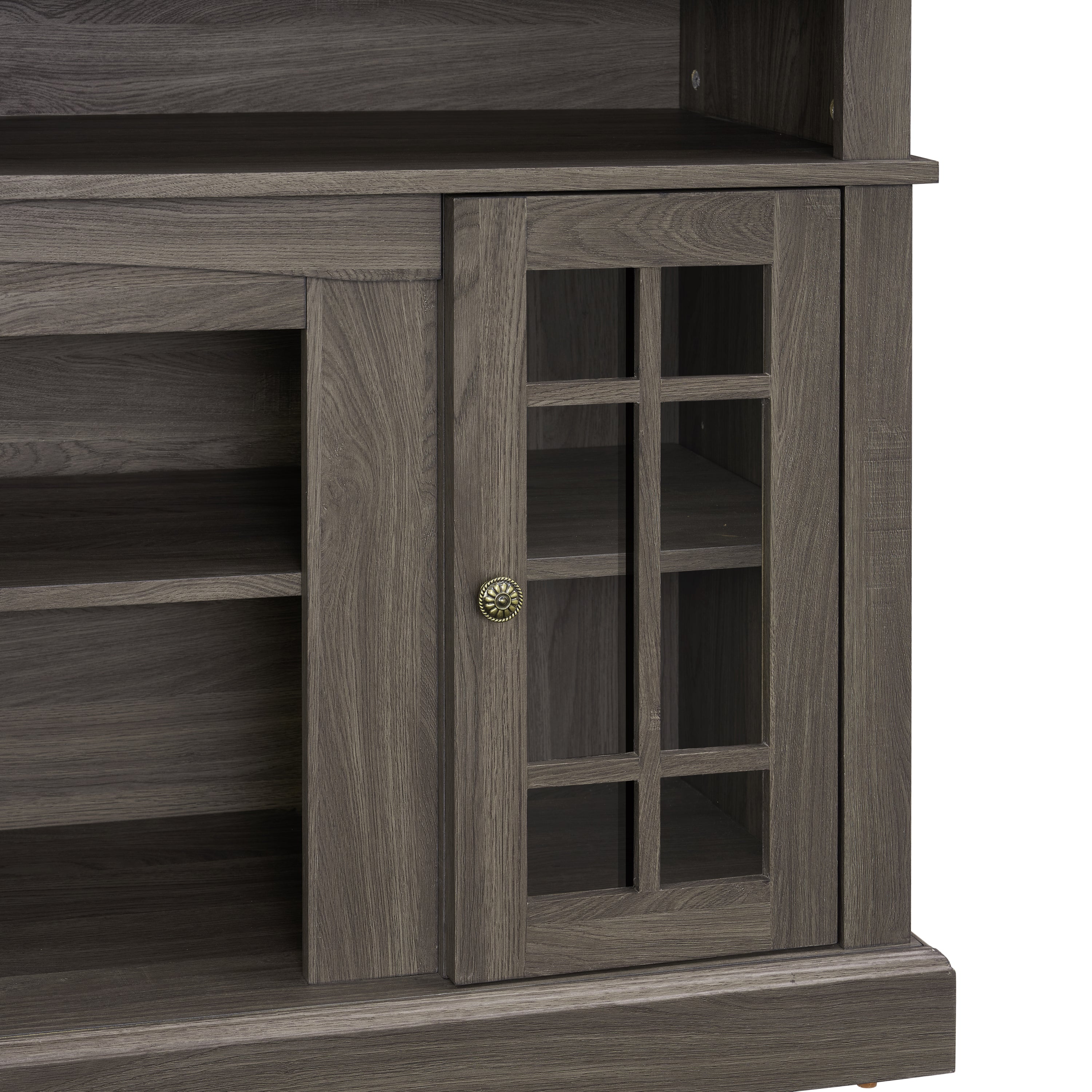 Classic TV Media Stand Modern Entertainment Console for TV Up to 65' with Open and Closed Storage Space, Espresso, 58.25'W*15.75'D*32'H