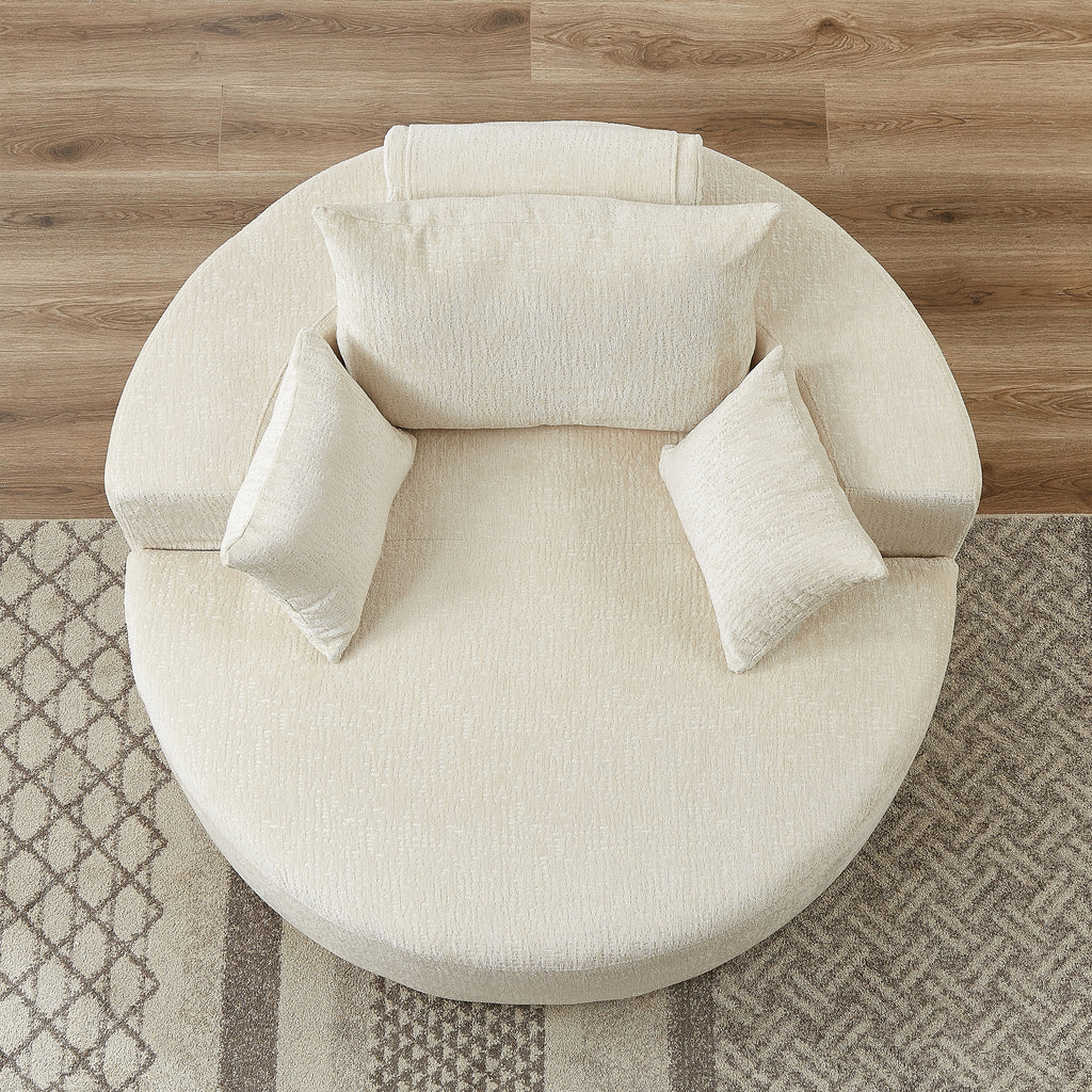 Single seat fluffy chair in bedroom or lounge setting