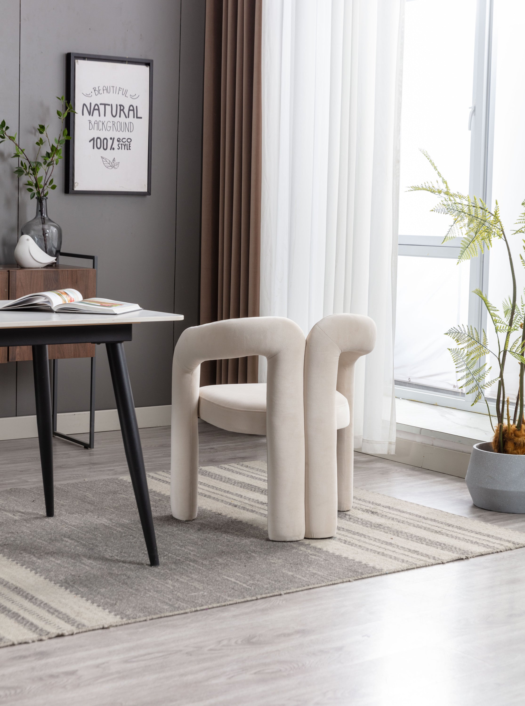 Accent chair side profile