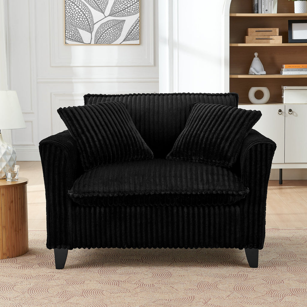 Lazy sofa chair, comfortable single-person sofa chair, with a backrest and soft seat cushion, having armrests on both sides, suitable for living room and bedroom - Brown