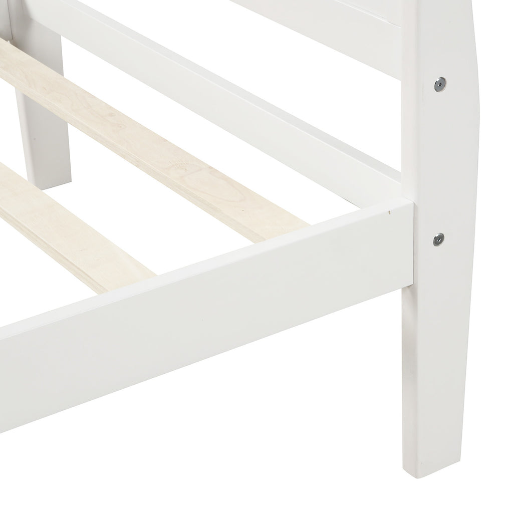 Twin sleigh bed profile view with headboard and footboard