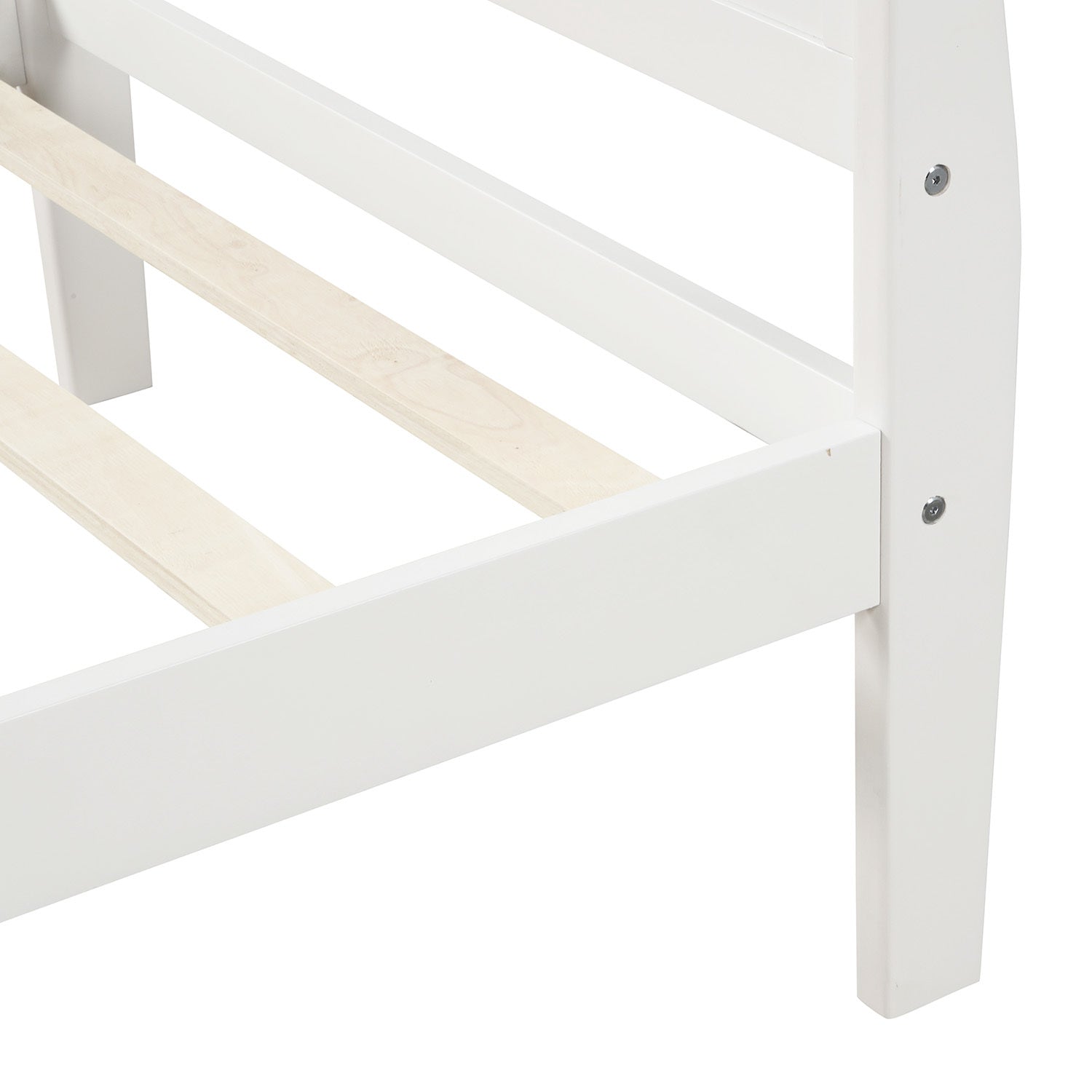Twin sleigh bed profile view with headboard and footboard