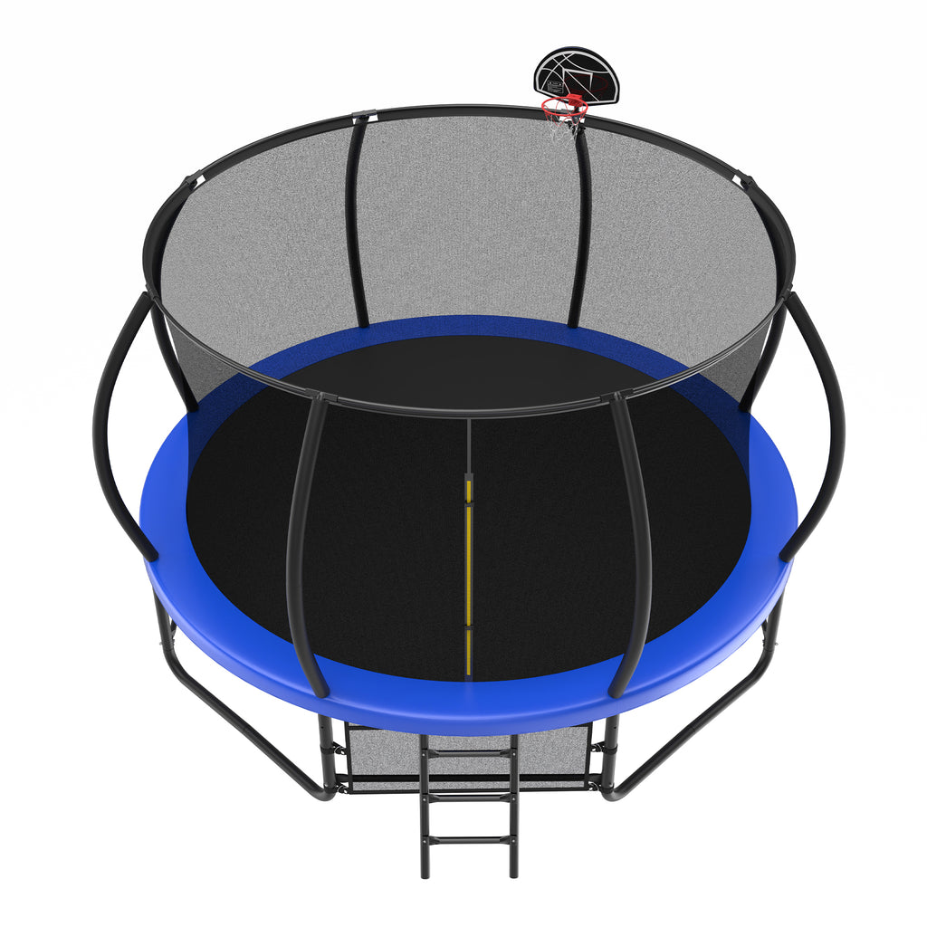 Trampoline ladder three-step textured non-slip treads close-up