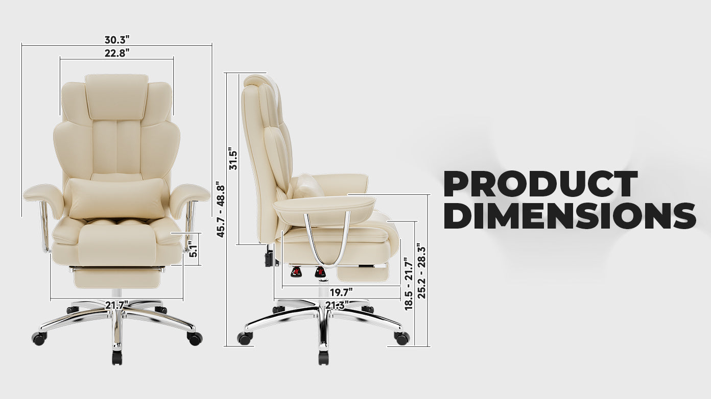 Beige executive desk chair seat and back detail