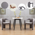 Gray velvet dining accent chair set of two — front view