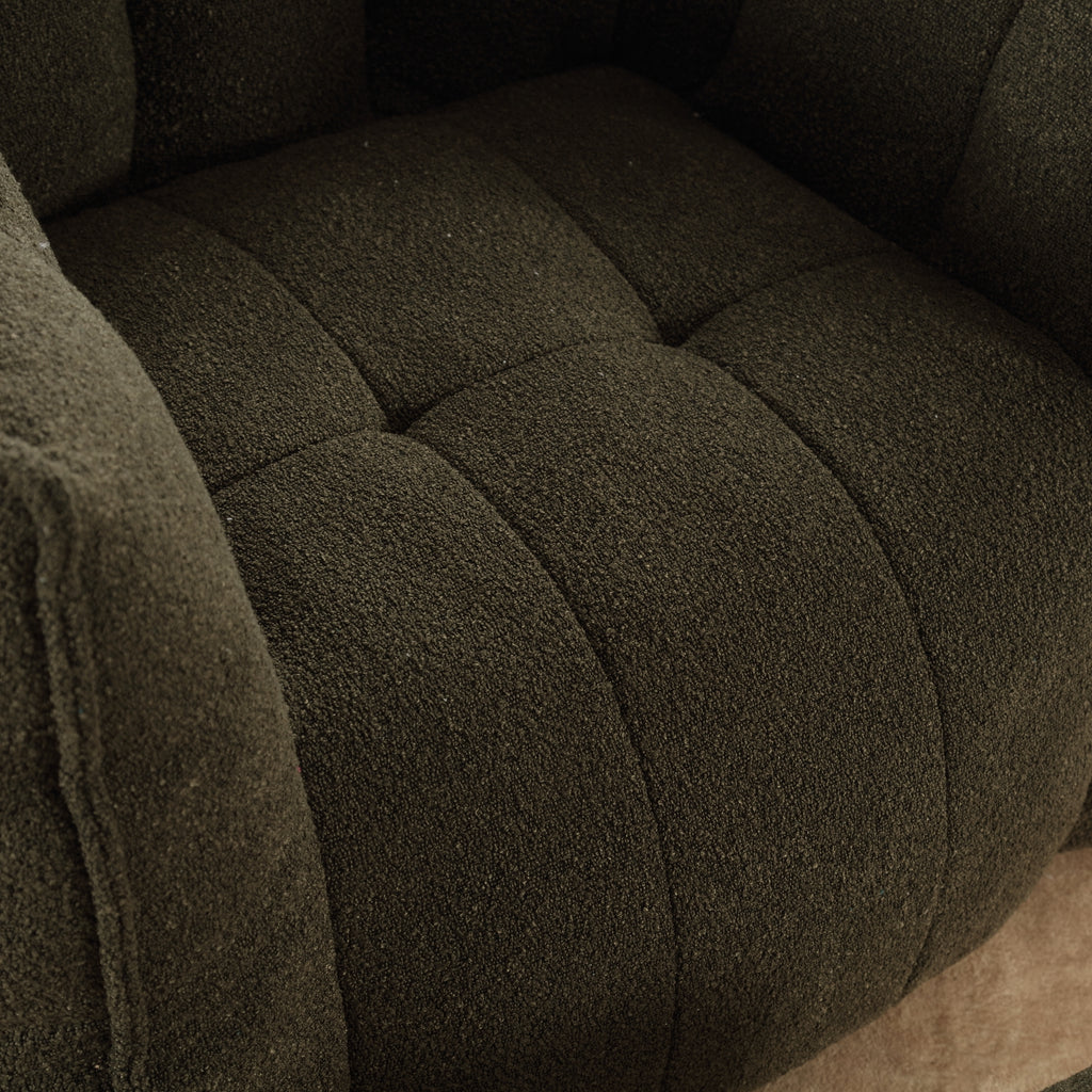 Olive green chenille bean bag back view
