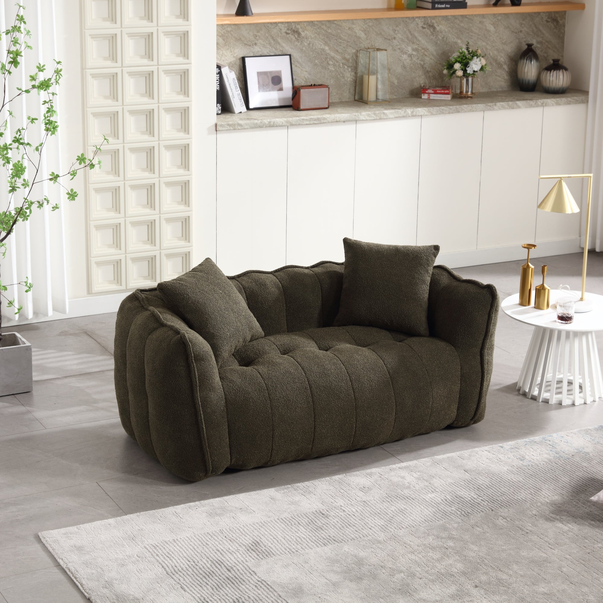 High-resilience foam bean bag chair — top view