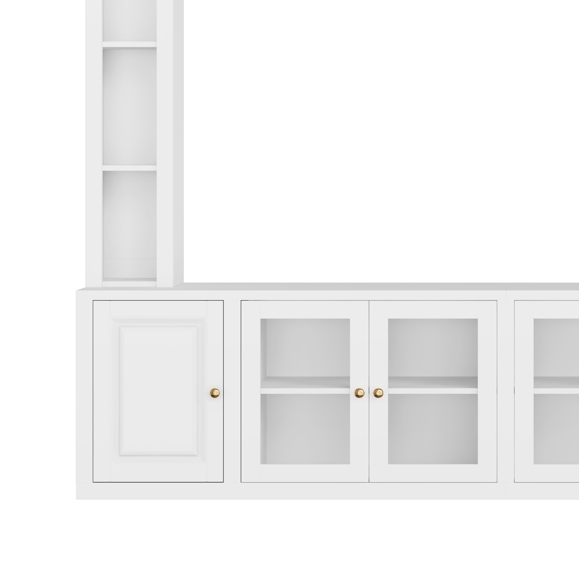 92" Entertainment Center Wall Unit with Glass Doors — for TVs Up to 80"