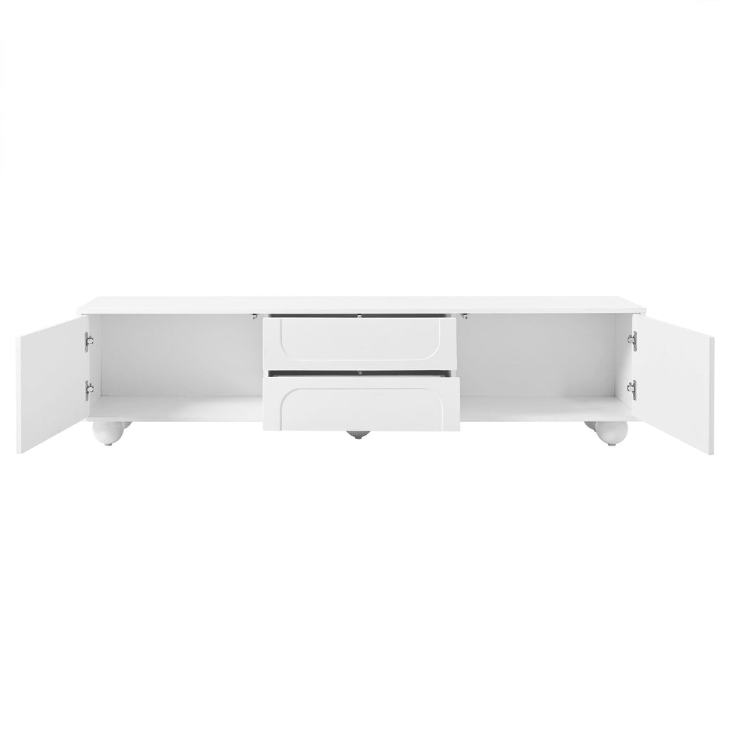TV Stand with Arched Doors & 2 Drawers — for TVs Up to 75"