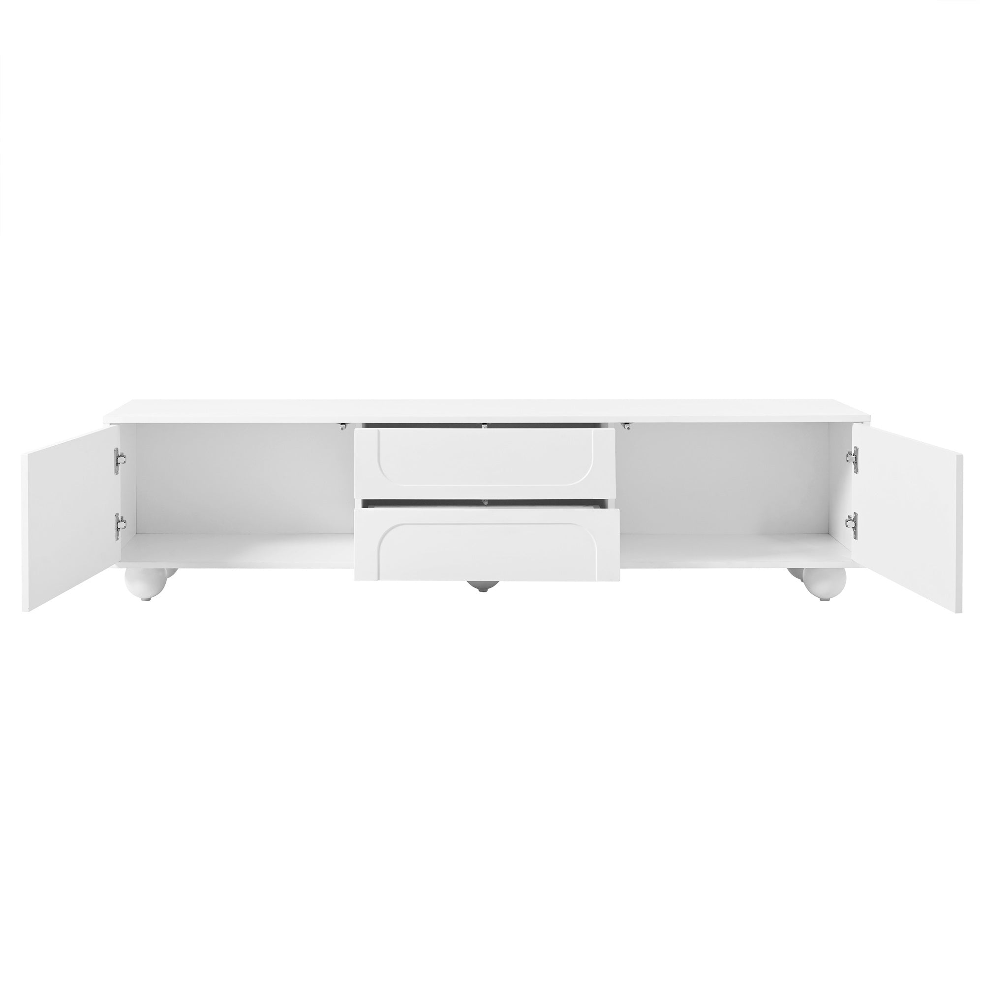 TV Stand with Arched Doors & 2 Drawers — for TVs Up to 75"