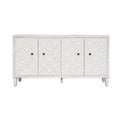 White washed shabby chic sideboard four doors — front view