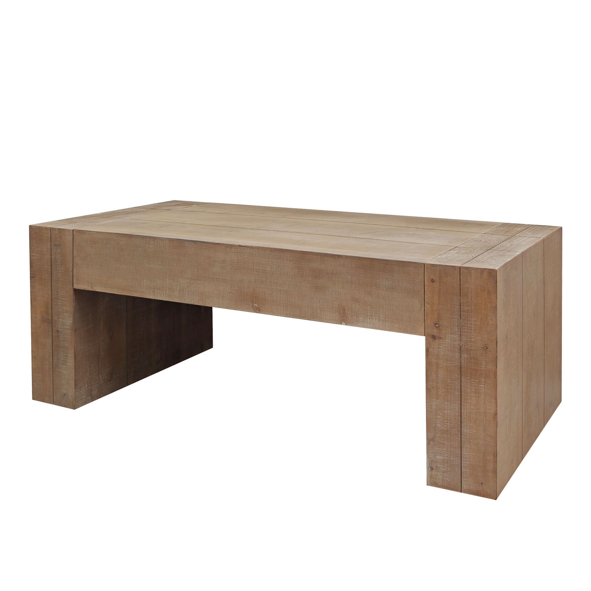 Modern farmhouse rectangular coffee table full product overview