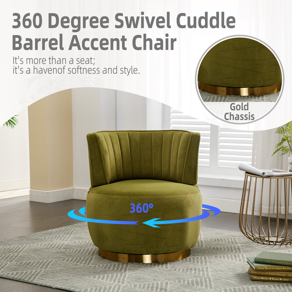 Olive accent chair 360 swivel base