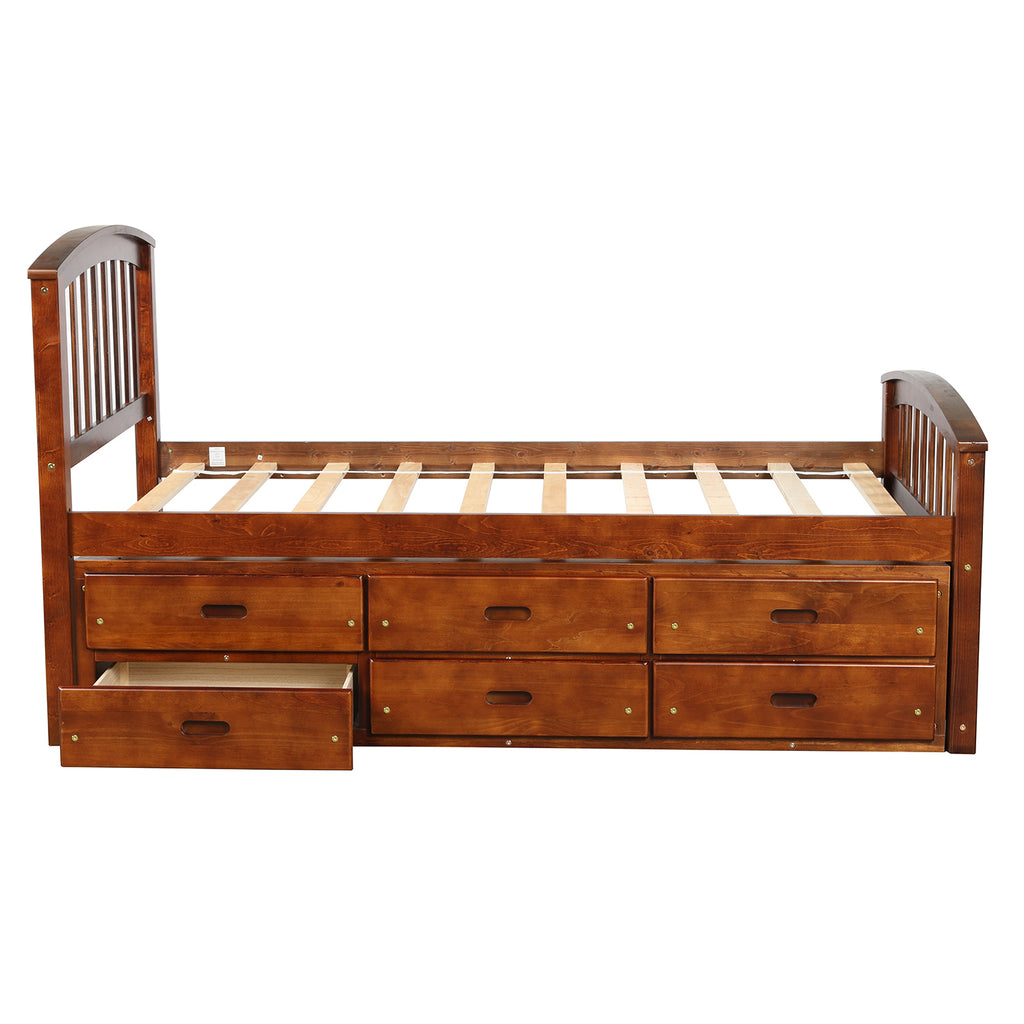 Platform twin bed with slat mattress support