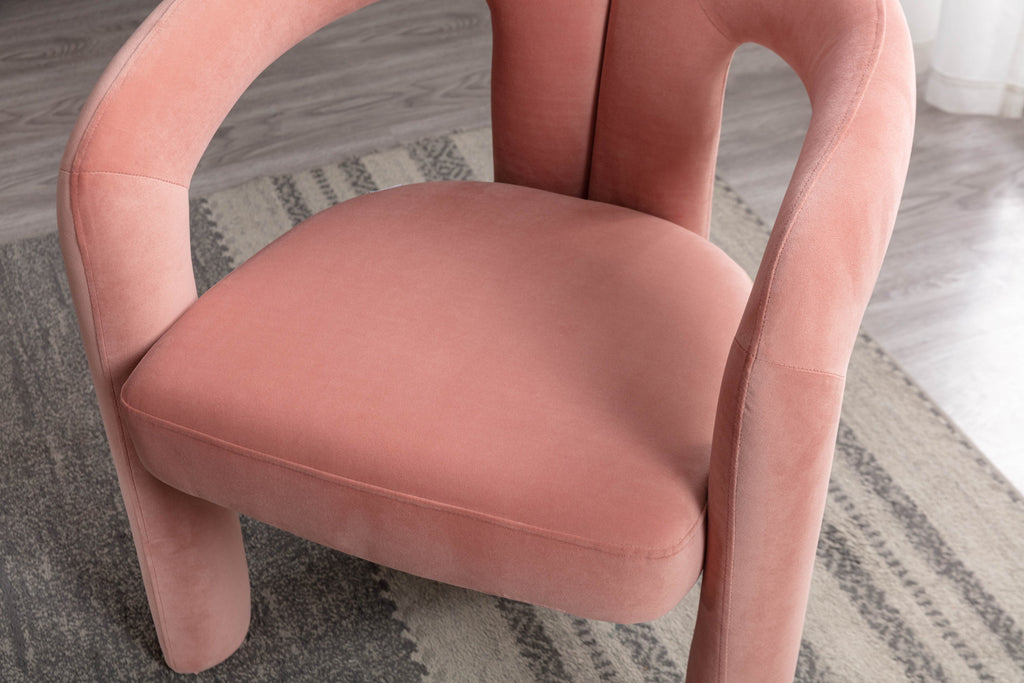 Velvet Barrel Accent Chair Set of 2 — Wood Legs