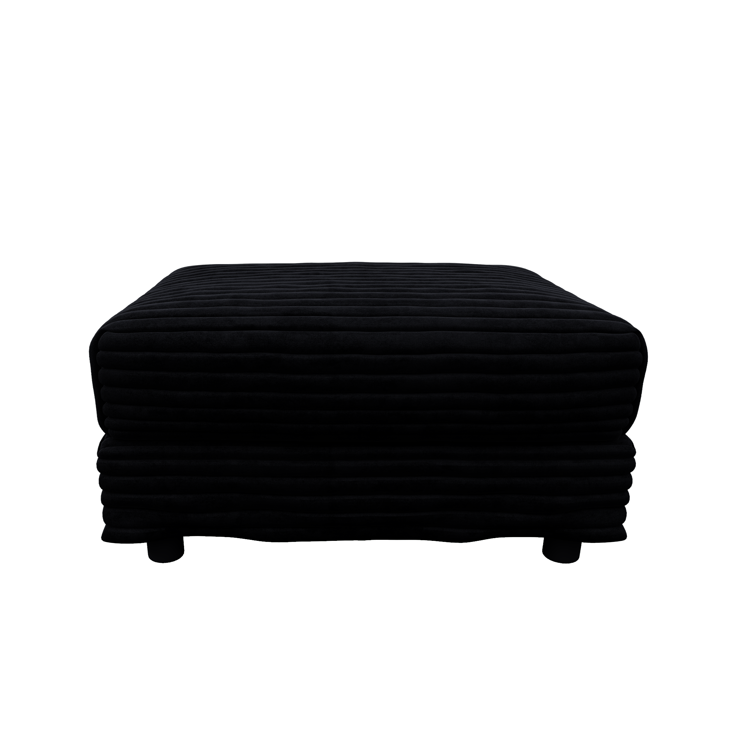 102.4 'Plush Corduroy 4-Seat Sofa,Modern Comfy Upholstered Sofa Cloud Couch,Deep Seat Couches with Soft Pillows and 3 Ottomans,Convertible Sofa Lounge Chair,Black(Old SKU:W1885S00287)