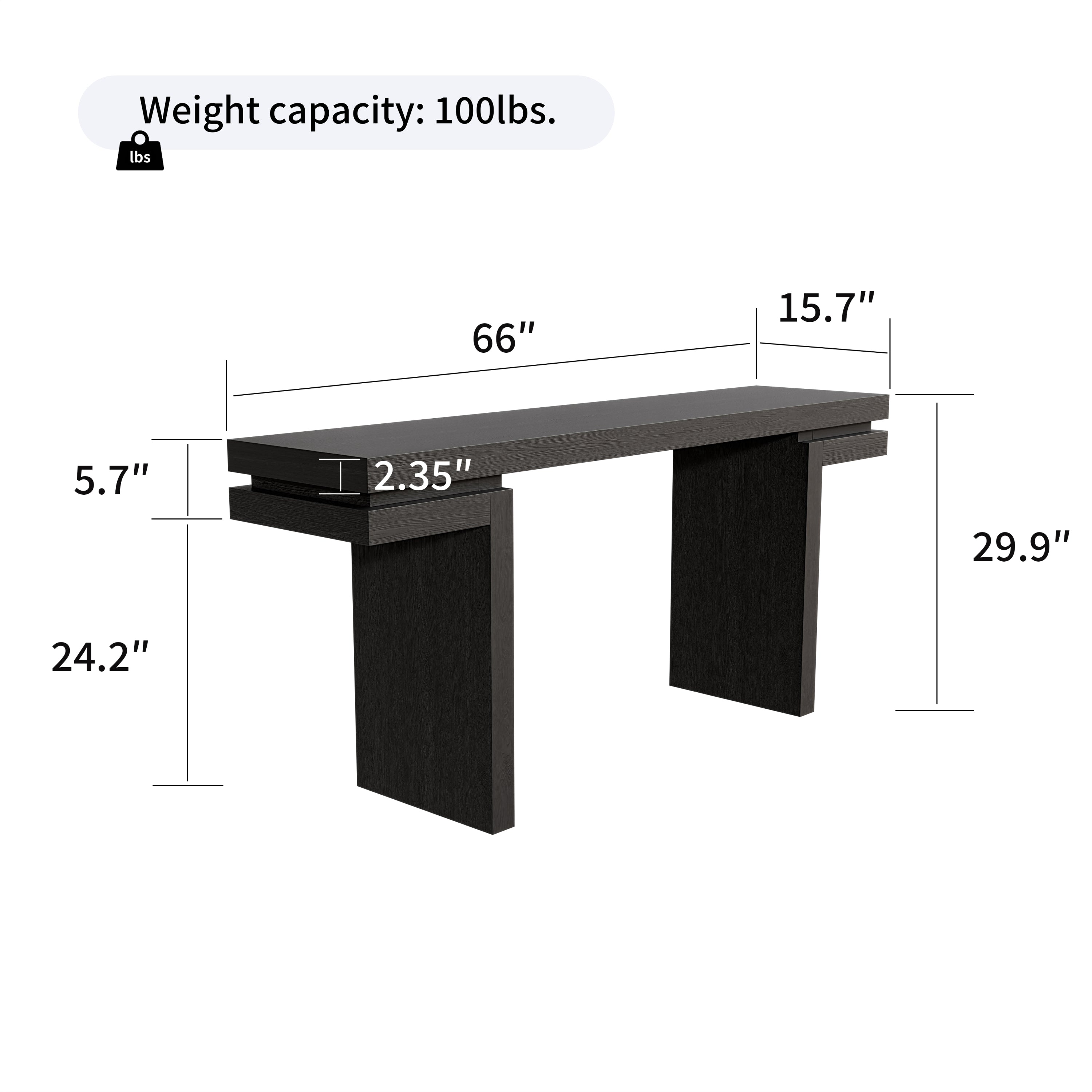 Minimalist black console table full product overview